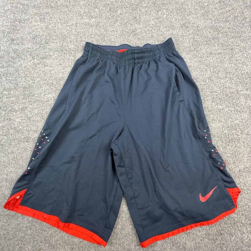 Nike Shorts Mens Medium Blue Mesh 11 Inseam Dri-FIT Basketball Gym Athletic